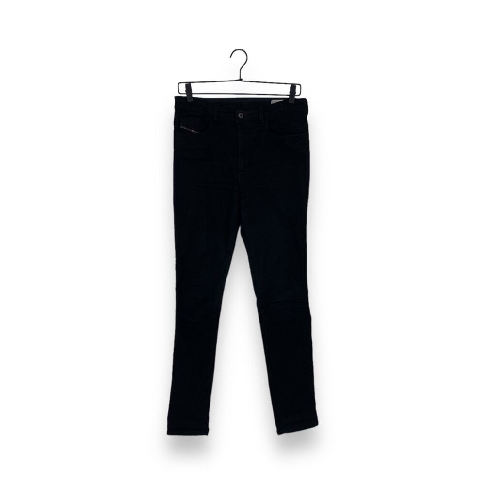 Diesel Black Super Skinny Slim Waist High Rise Stretch Denim Jean